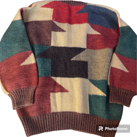 Beautiful Heavy Wool possible Alpaca wool Cardigan Sweater. Hand made. XL - Picture 2 of 2